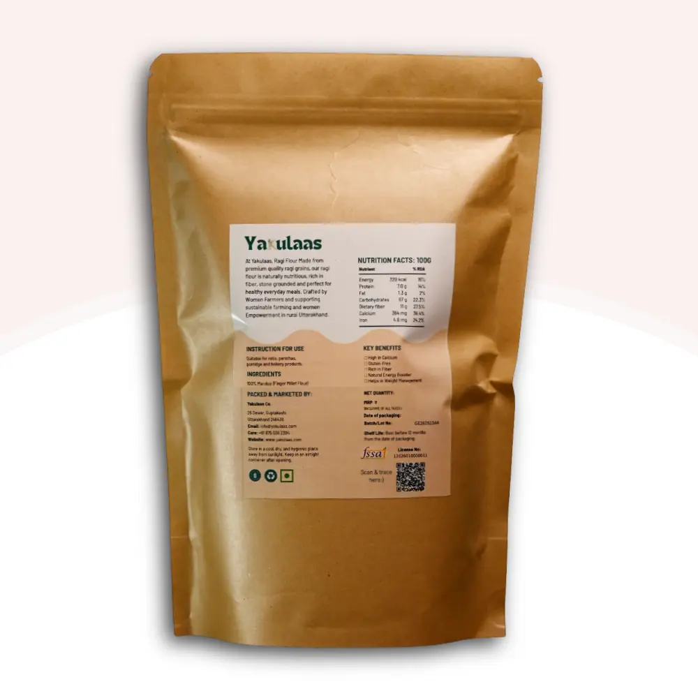 Mandua Finger Millet Flour (Ragi Atta, Nagli, Nachni) 2 Finger Millet Flour back